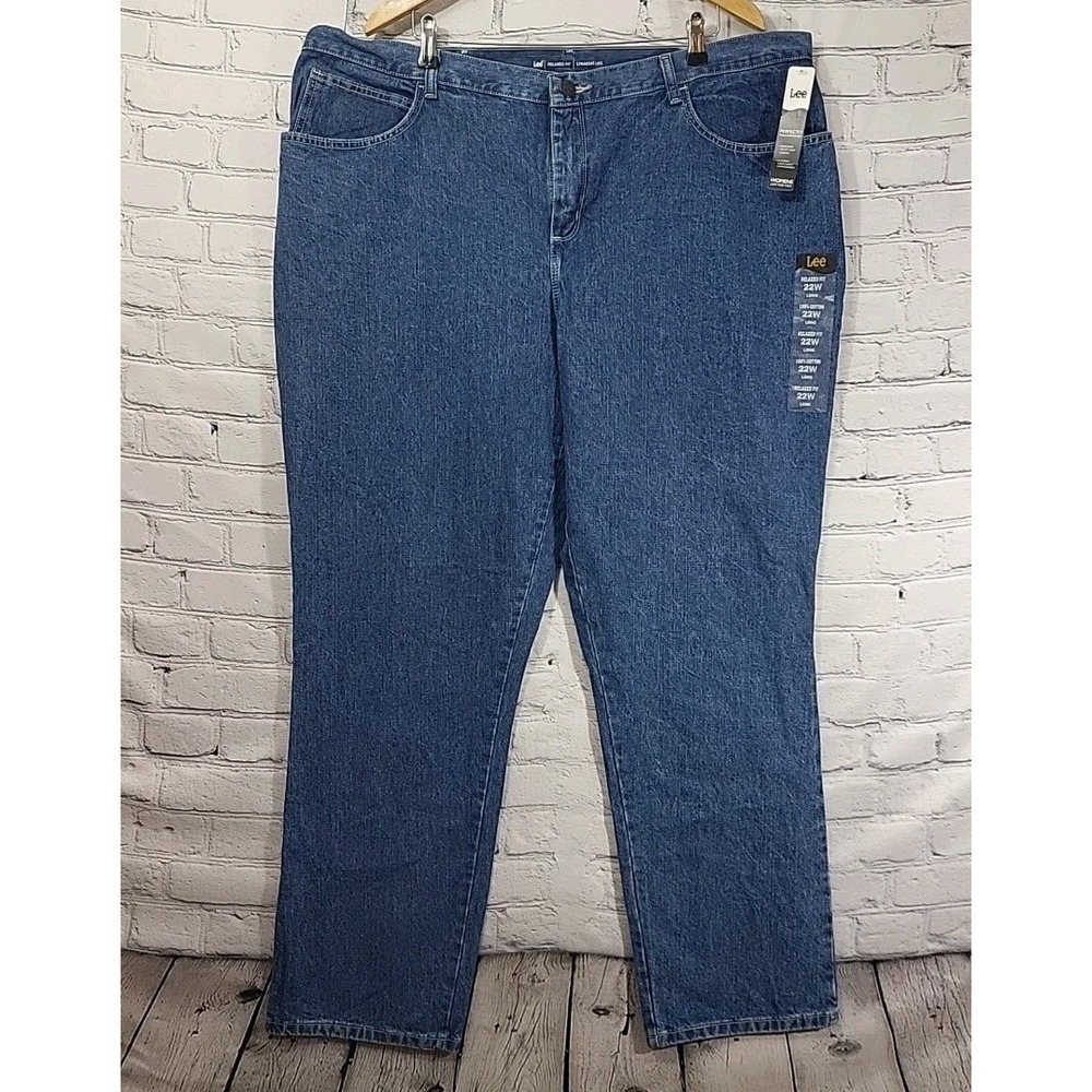 Lee Jeans Womens 22W‎ Long Relaxed Fit Straight Leg Western 100% Cotton New NWT